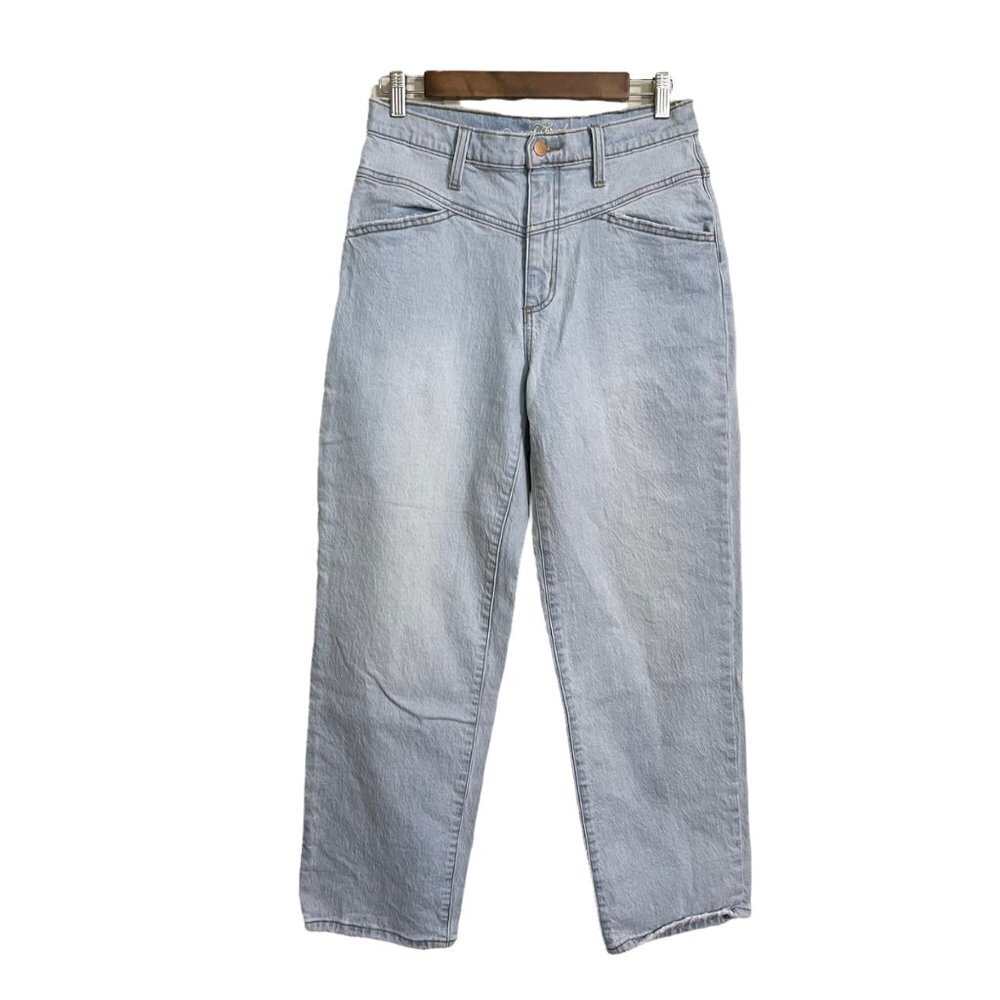 Universal Thread Womens Light Wash Western Yolk Vintage Straight Jeans 6/28 Long